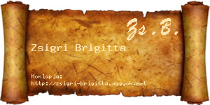 Zsigri Brigitta névjegykártya